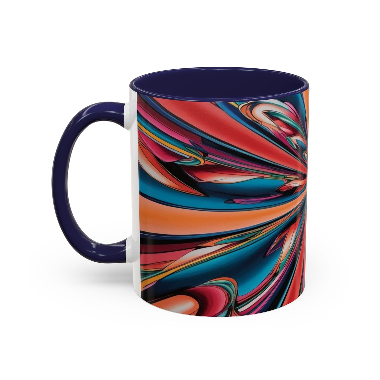 Optical Illusion Accent Mug – Ceramic Coffee Cup