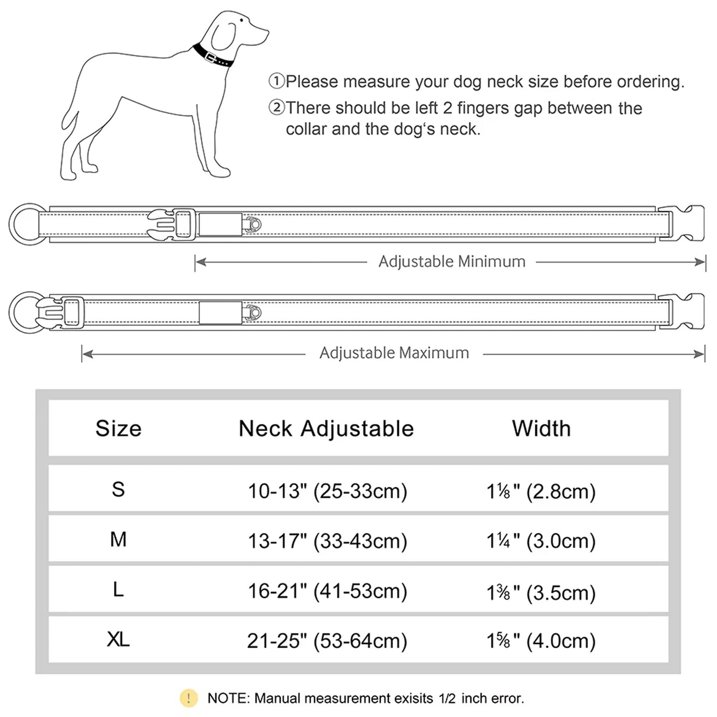 Collier rembourré réfléchissant personnalisé pour chien | Collier avec étiquette d'identification personnalisée | Convient aux chiens de petite, moyenne et grande taille - C1532-SLKZGXQ