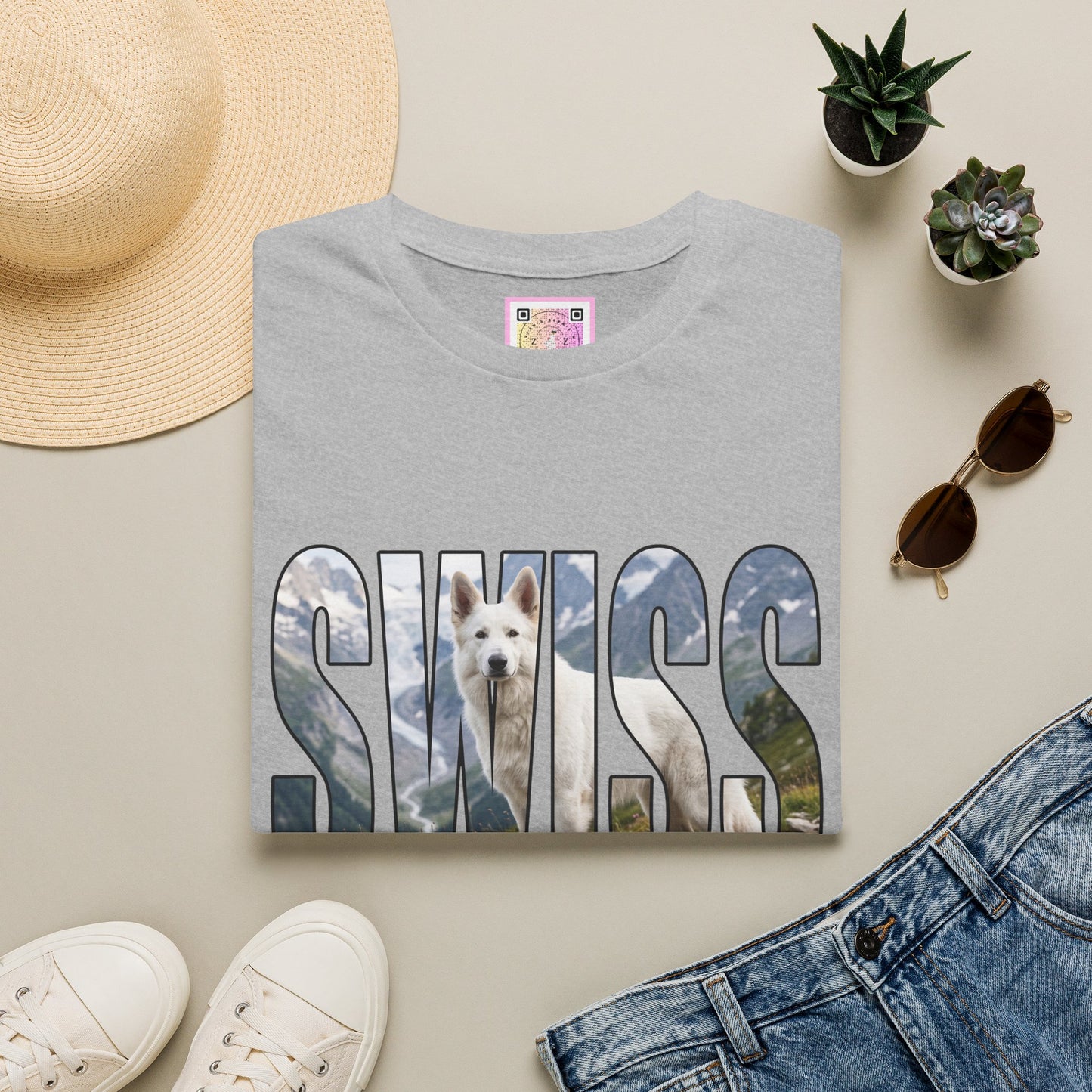 White Swiss Mountain Dog Tee Shirt
