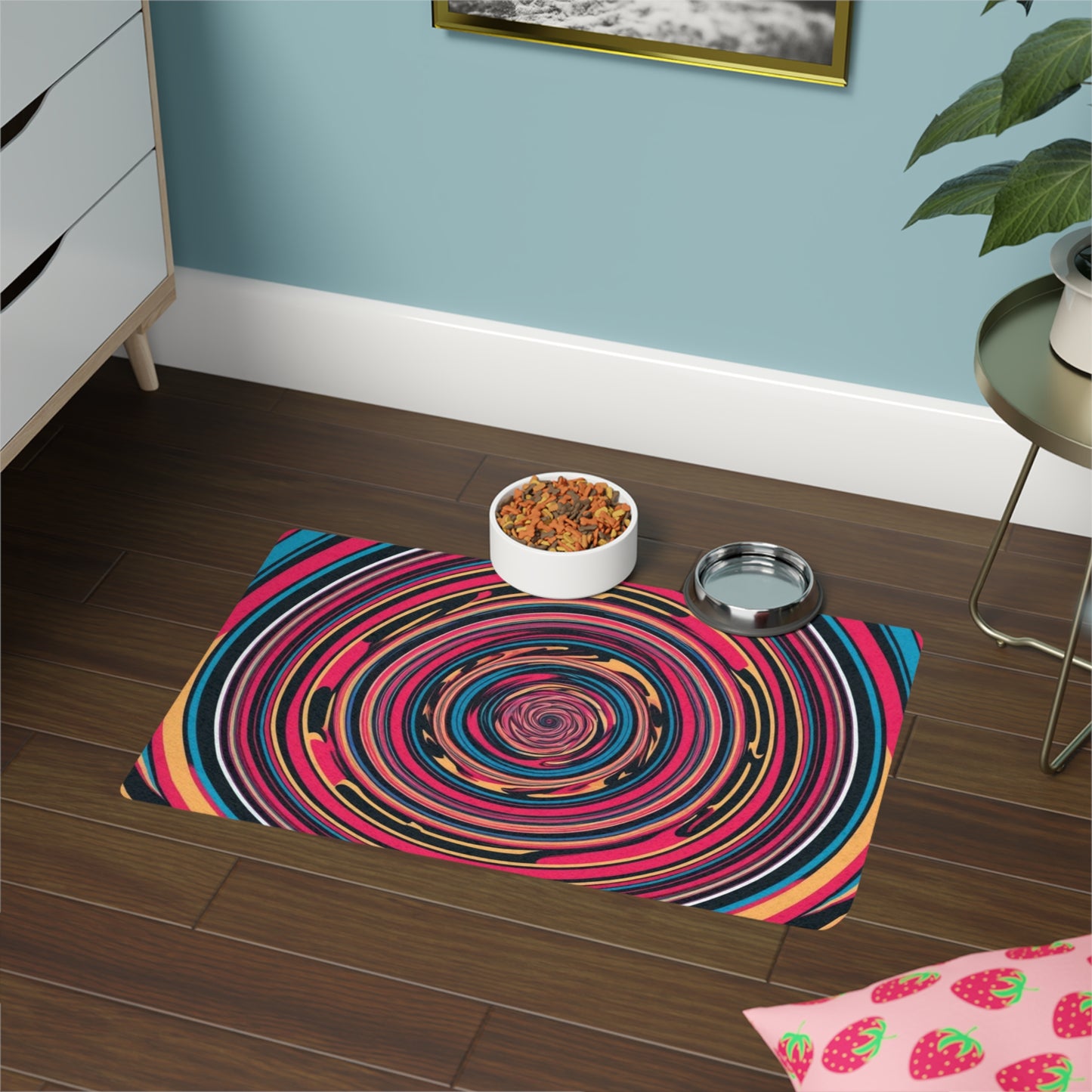 Pet Food Mat (12x18) - Optical Illusion