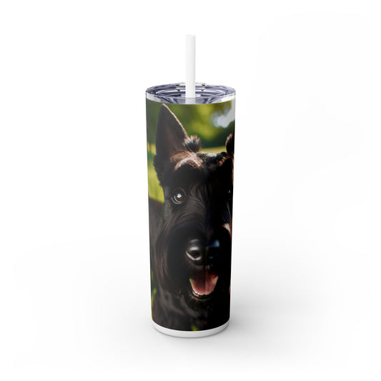 Scottish Terrier Skinny Tumbler with Straw, 20oz