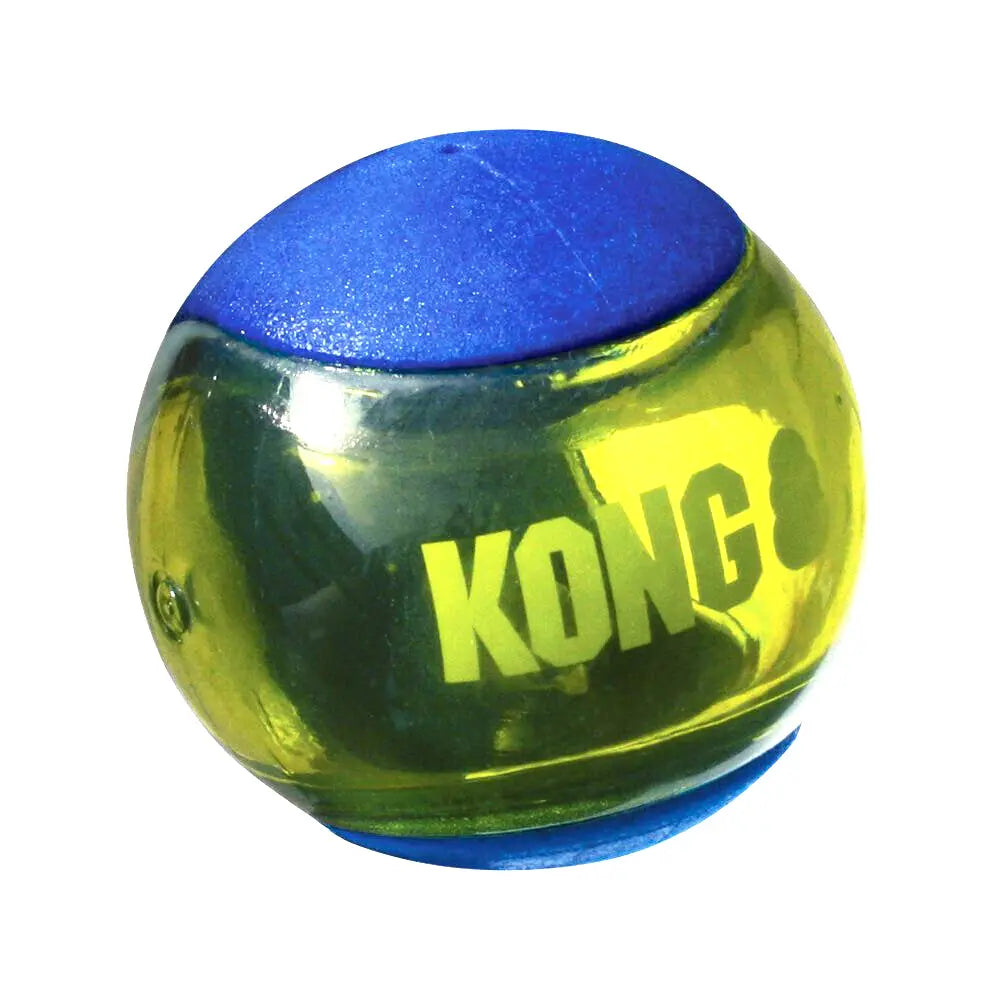 KONG Squeezz Action Ball Bleu Moyen Lot de 3 Jouets à rapporter pour chien