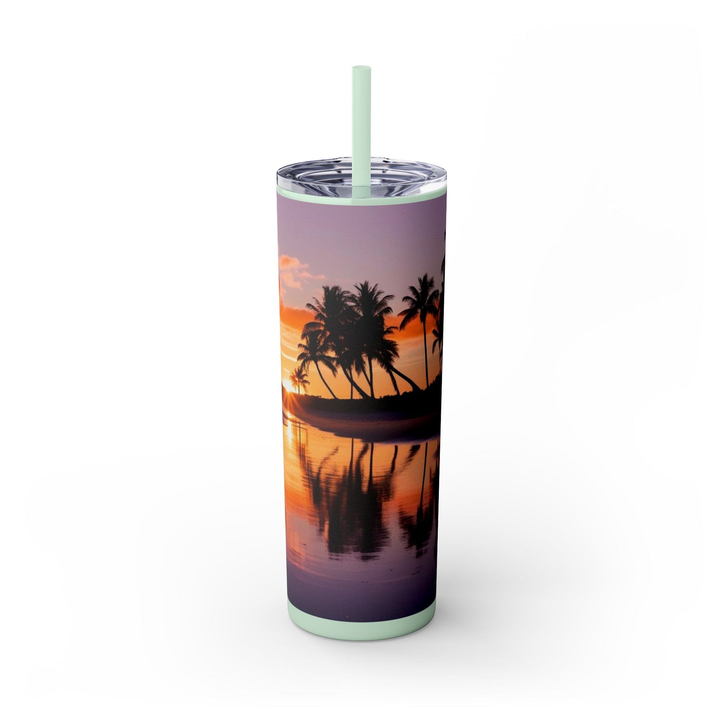 Brilliant Sunrise Skinny Tumbler with Straw, 20oz