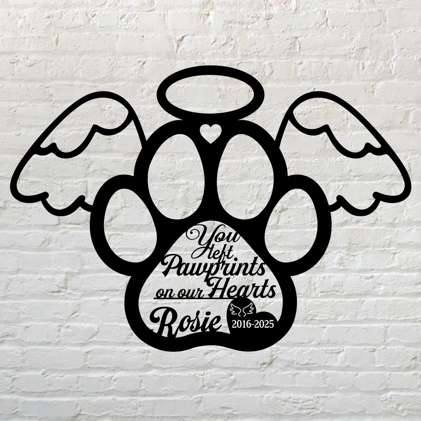 Personalized Memorial Dog Metal Sign - Memorial Gift Idea For Dog Lover - You Left Pawprints On Our Hearts