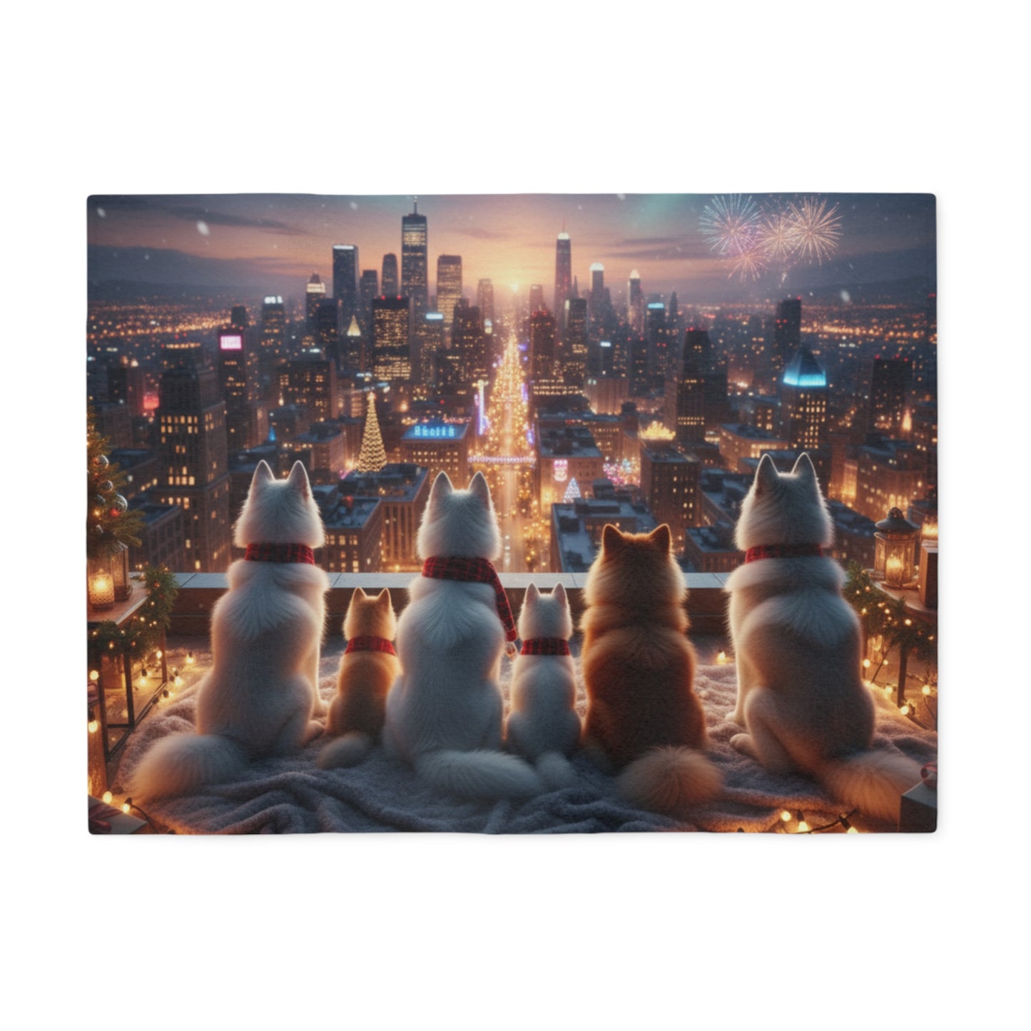 Holiday Nightscape City Lights Blanket