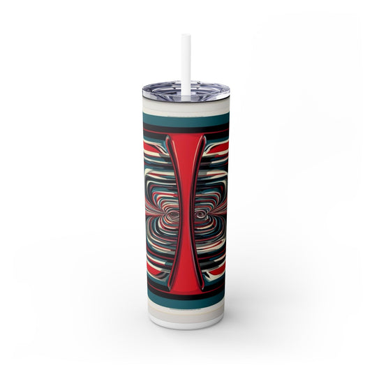 Optical Illusion Skinny Tumbler with Straw, 20oz