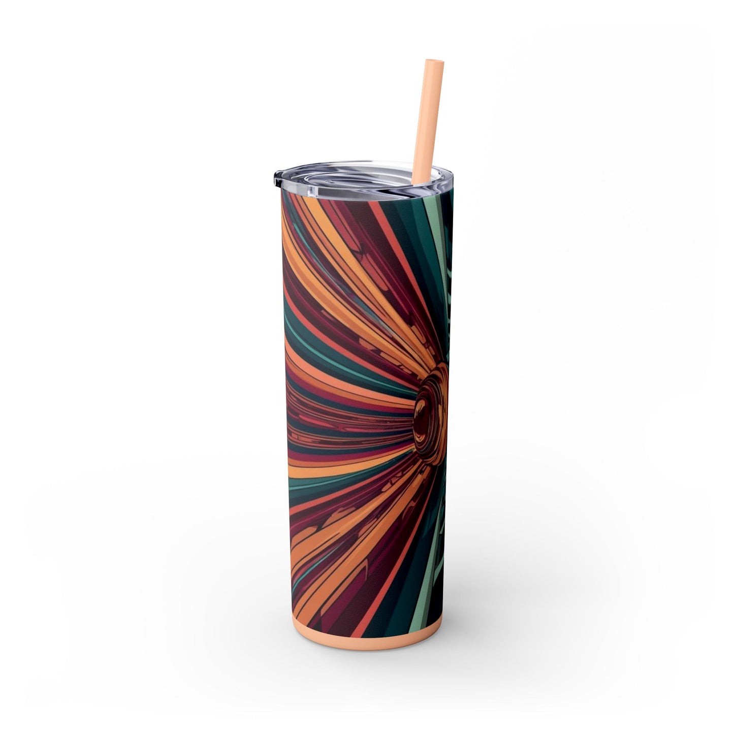 Optical Illusion Skinny Tumbler with Straw, 20oz