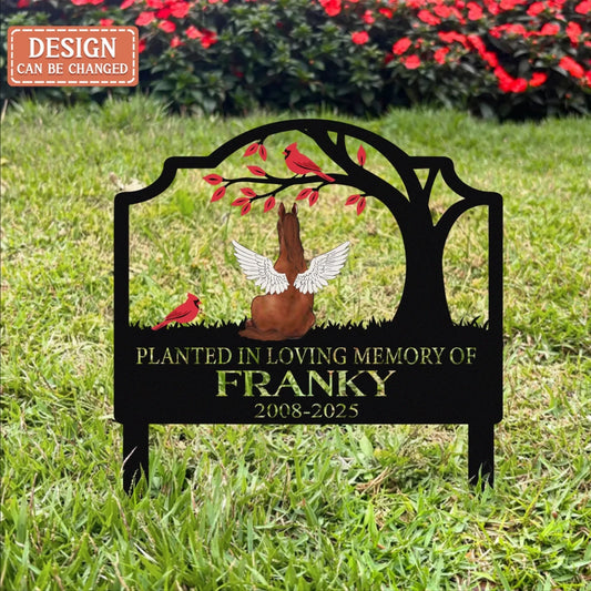 Personalized Memorial Dog/Horse Metal Sign - Memorial Gift Idea For Pet Owner - Planted In Loving Memory Of