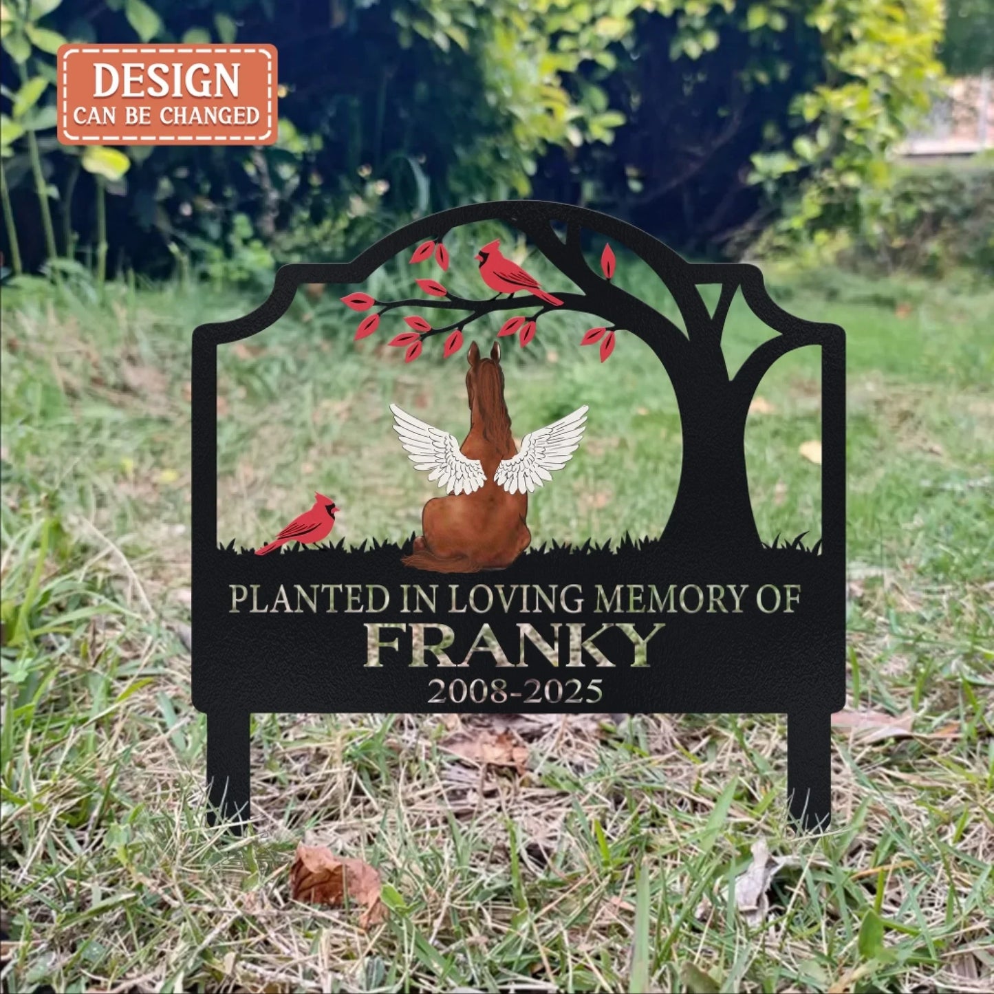 Personalized Memorial Dog/Horse Metal Sign - Memorial Gift Idea For Pet Owner - Planted In Loving Memory Of