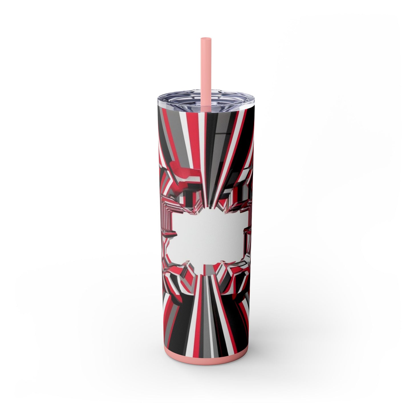 Optical Illusion Skinny Tumbler with Straw, 20oz