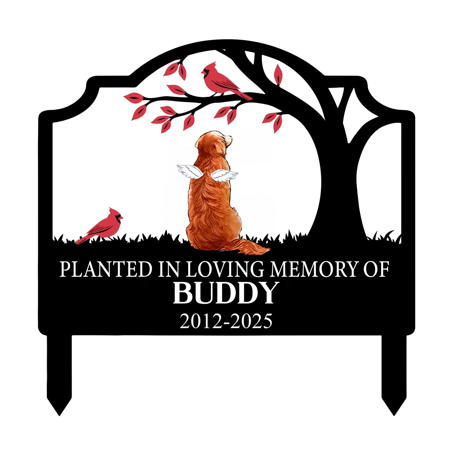 Personalized Memorial Dog/Horse Metal Sign - Memorial Gift Idea For Pet Owner - Planted In Loving Memory Of