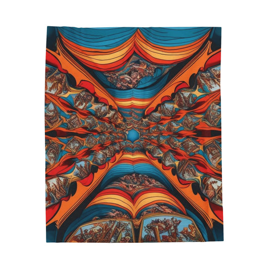 Velveteen Plush Blanket- Optical Illusion