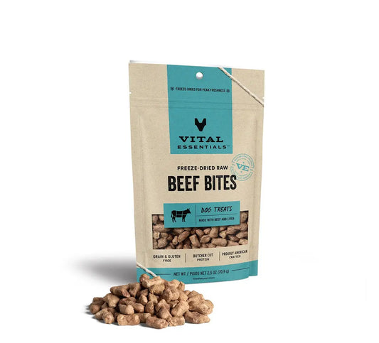 Friandises crues lyophilisées Vital Essentials au bœuf, 71 g (2,5 oz).