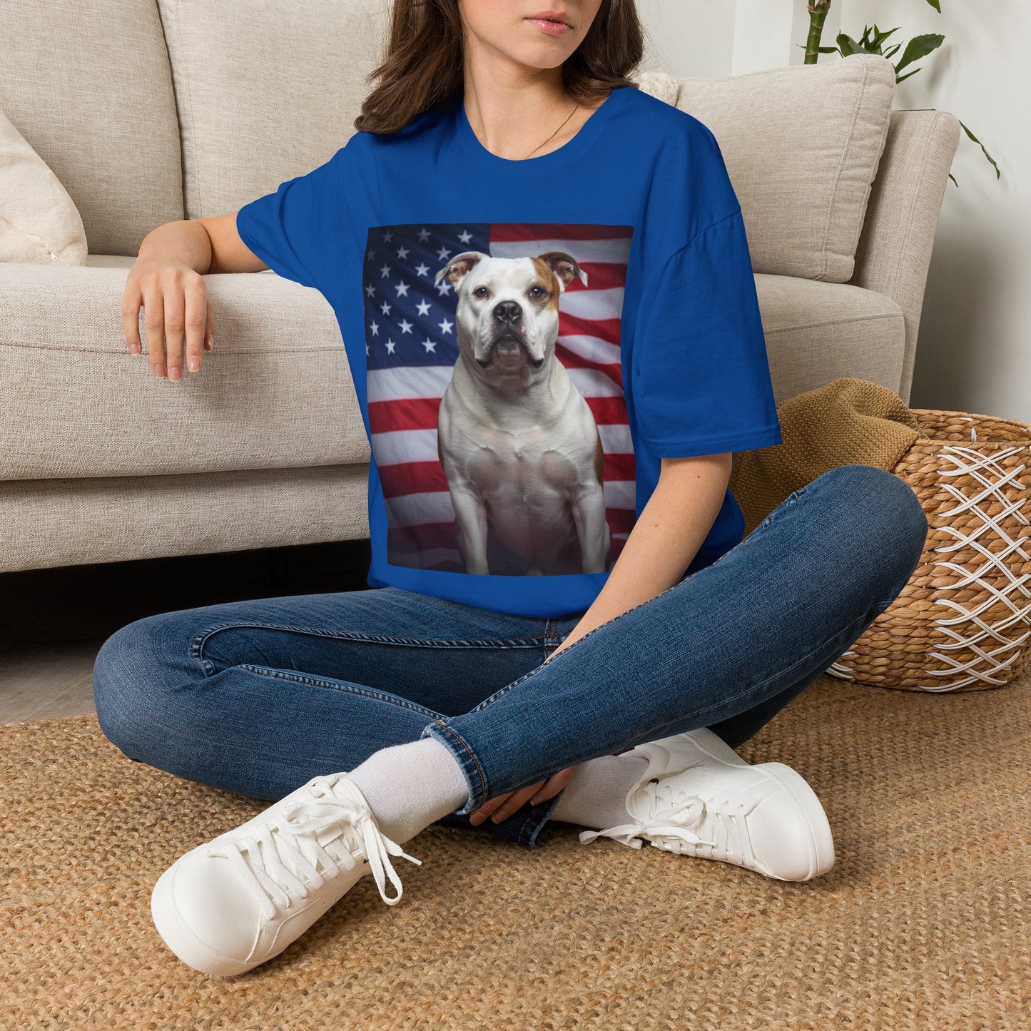 Patriotic T-Shirt — American Flag Dog Tee