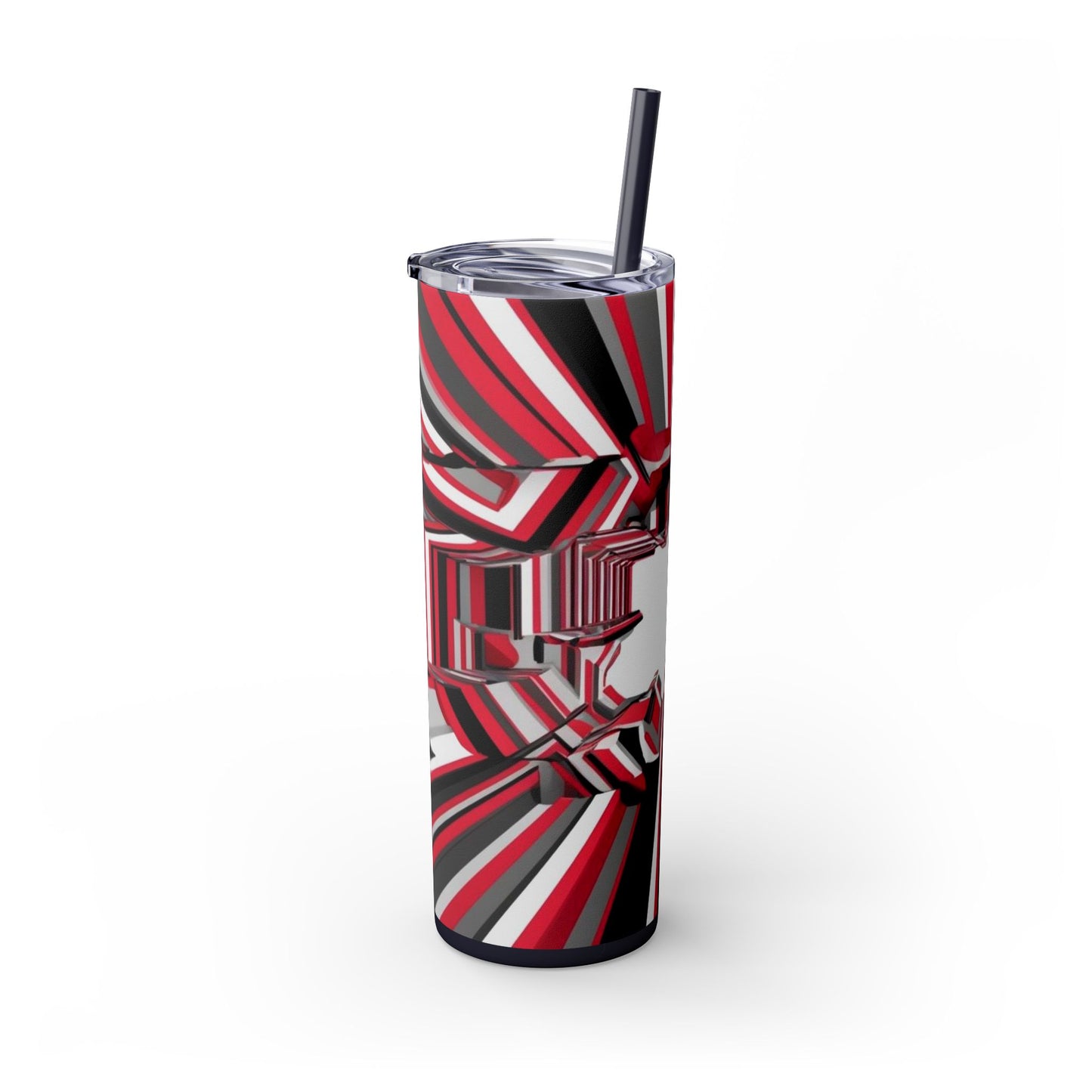 Optical Illusion Skinny Tumbler with Straw, 20oz