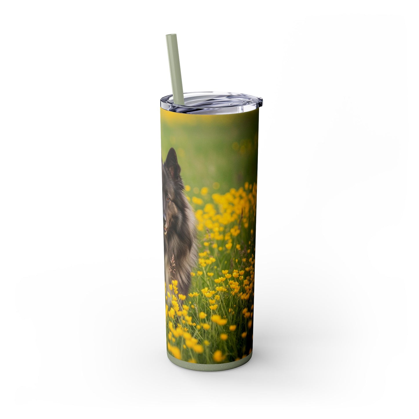 Belgian Sheepdog Tumbler with Straw, 20oz
