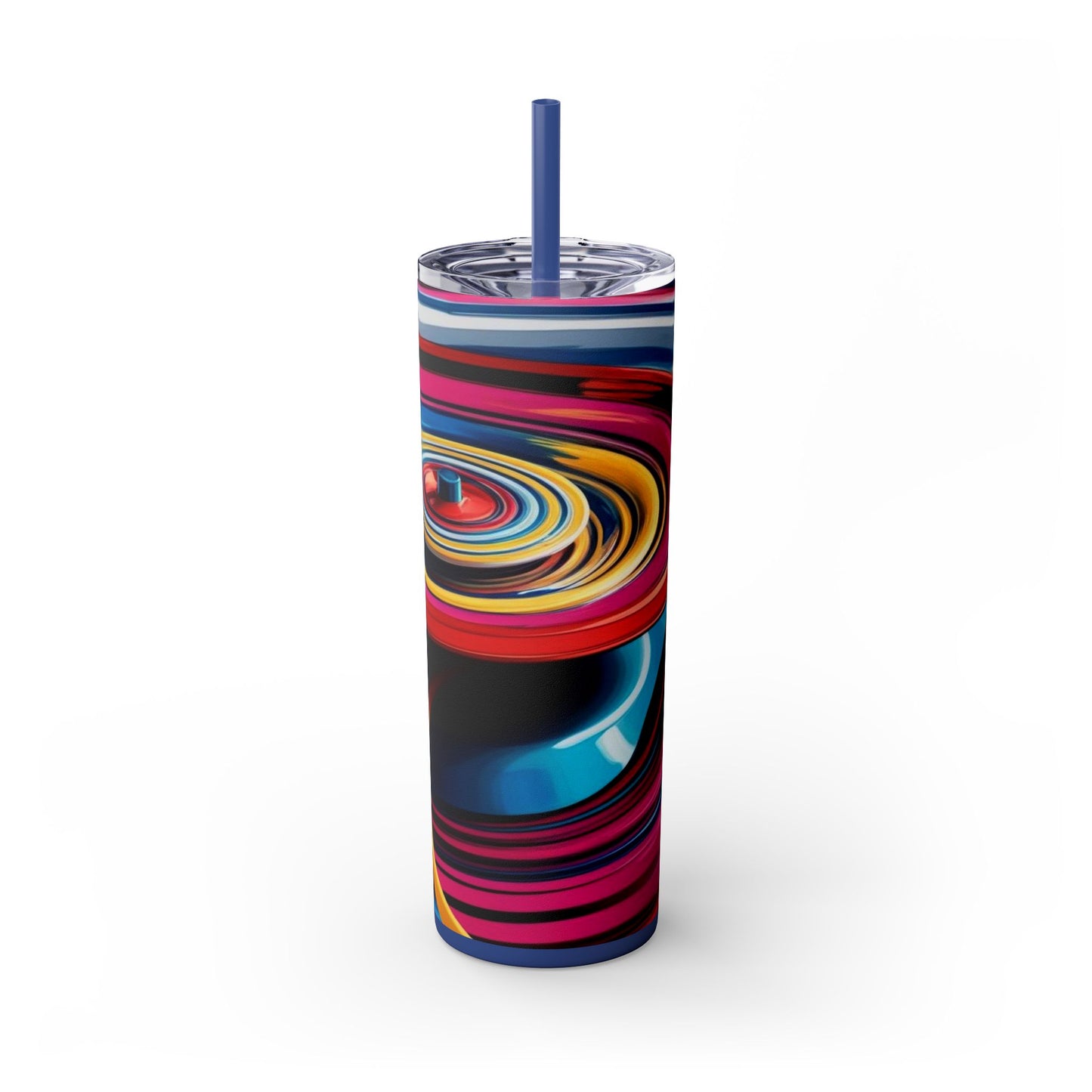 Optical Illusion Skinny Tumbler with Straw, 20oz