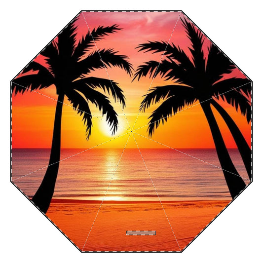 Brilliant Sunrise Semi-Automatic Foldable Umbrella