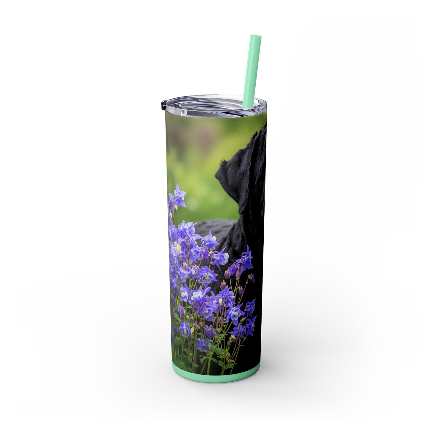 Black Russian Terrier Tumbler with Straw, 20oz