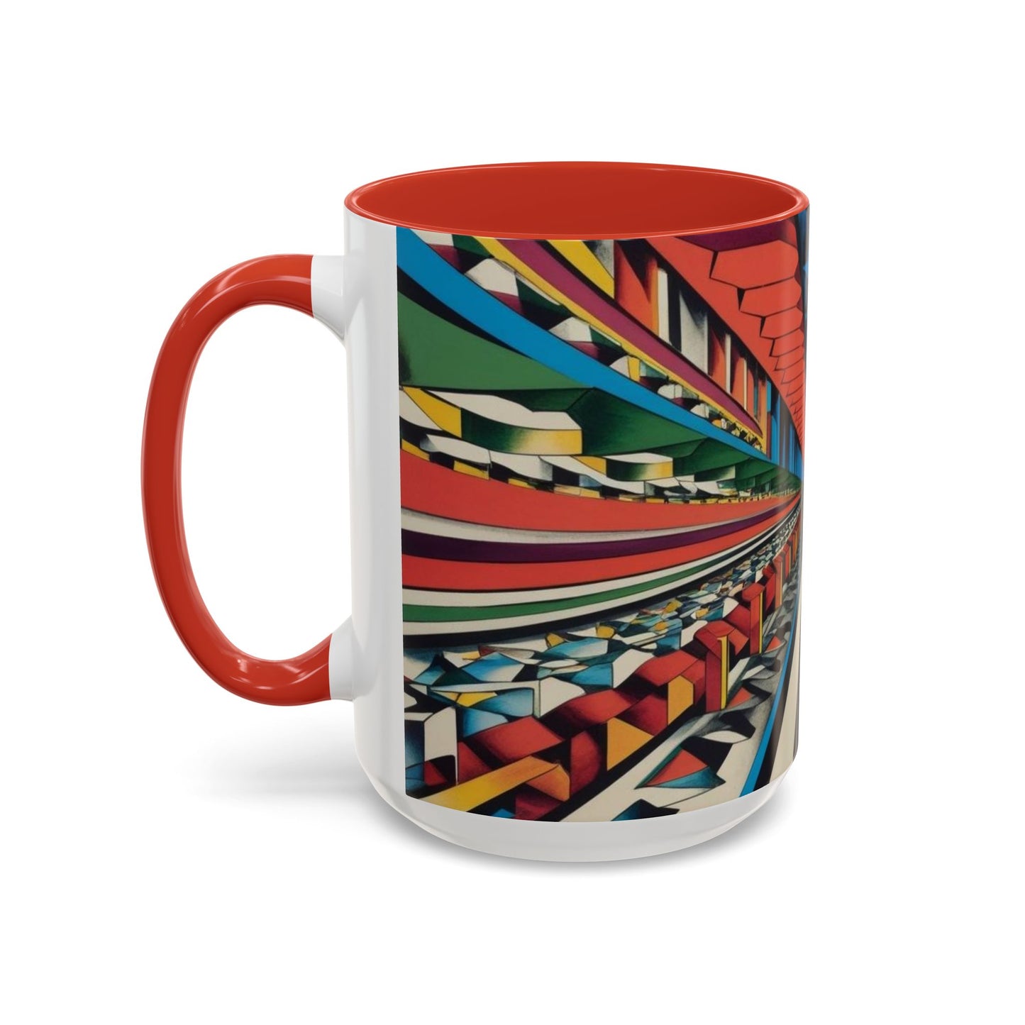 Optical Illusion Accent Mug – Ceramic Coffee Cup
