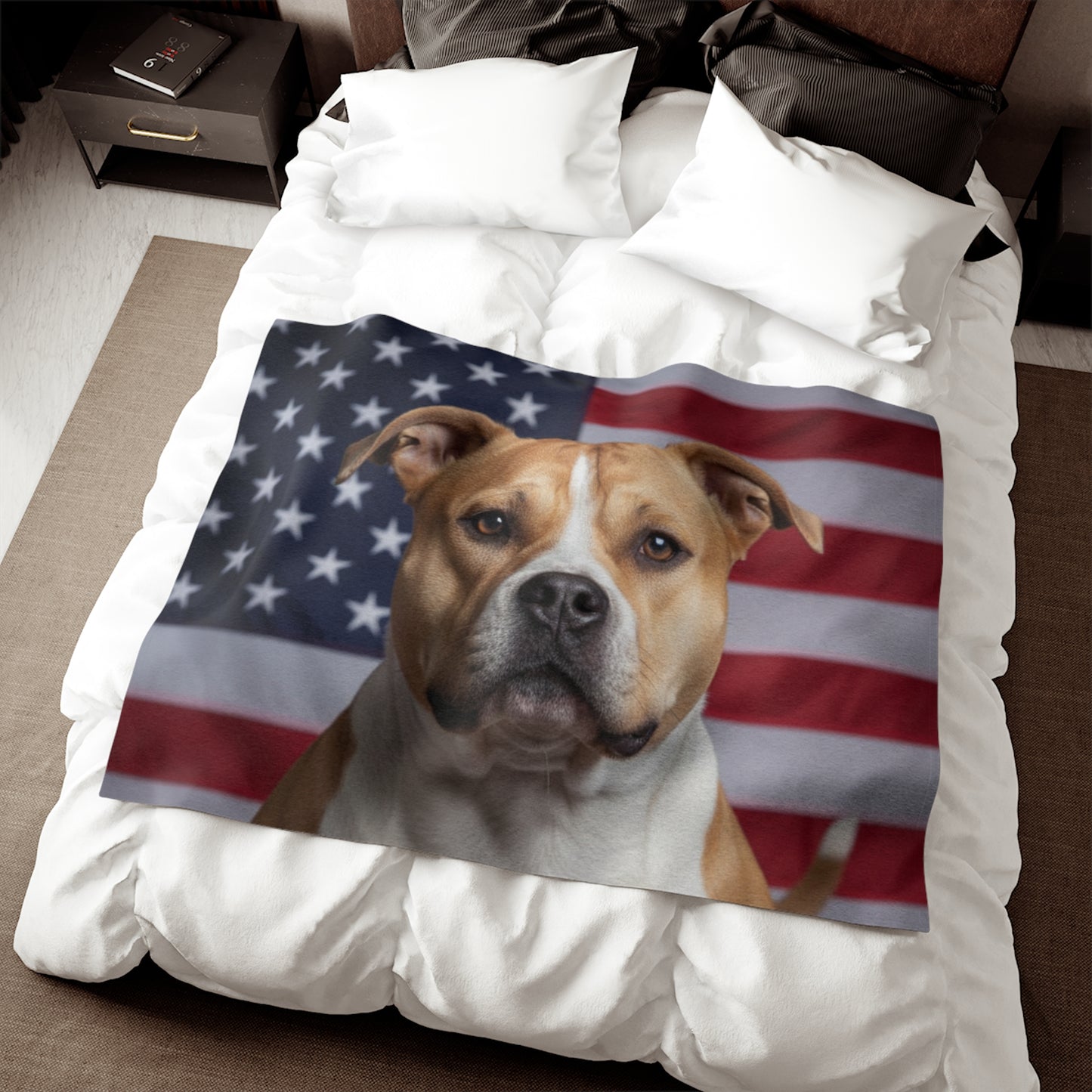 American Bully Patriotic Blanket