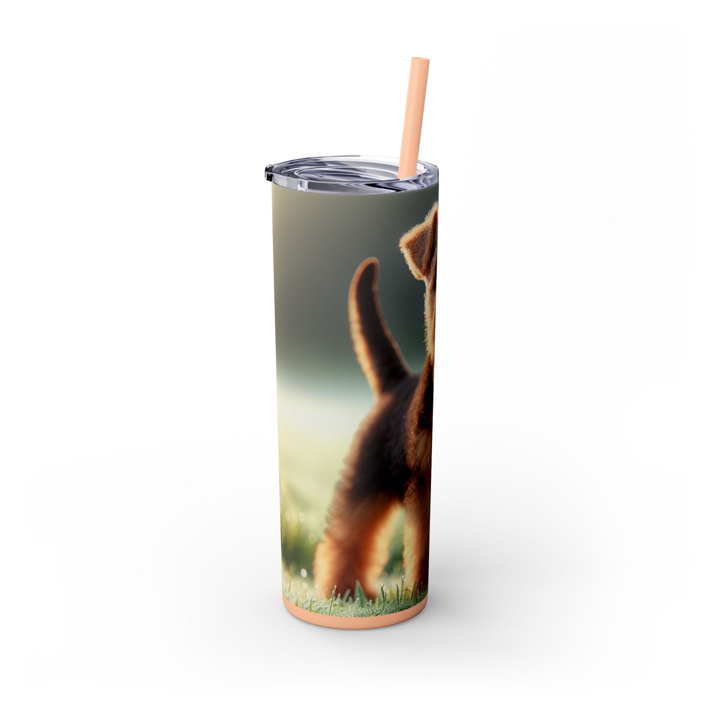 Welsh Terrier Skinny Tumbler with Straw, 20oz