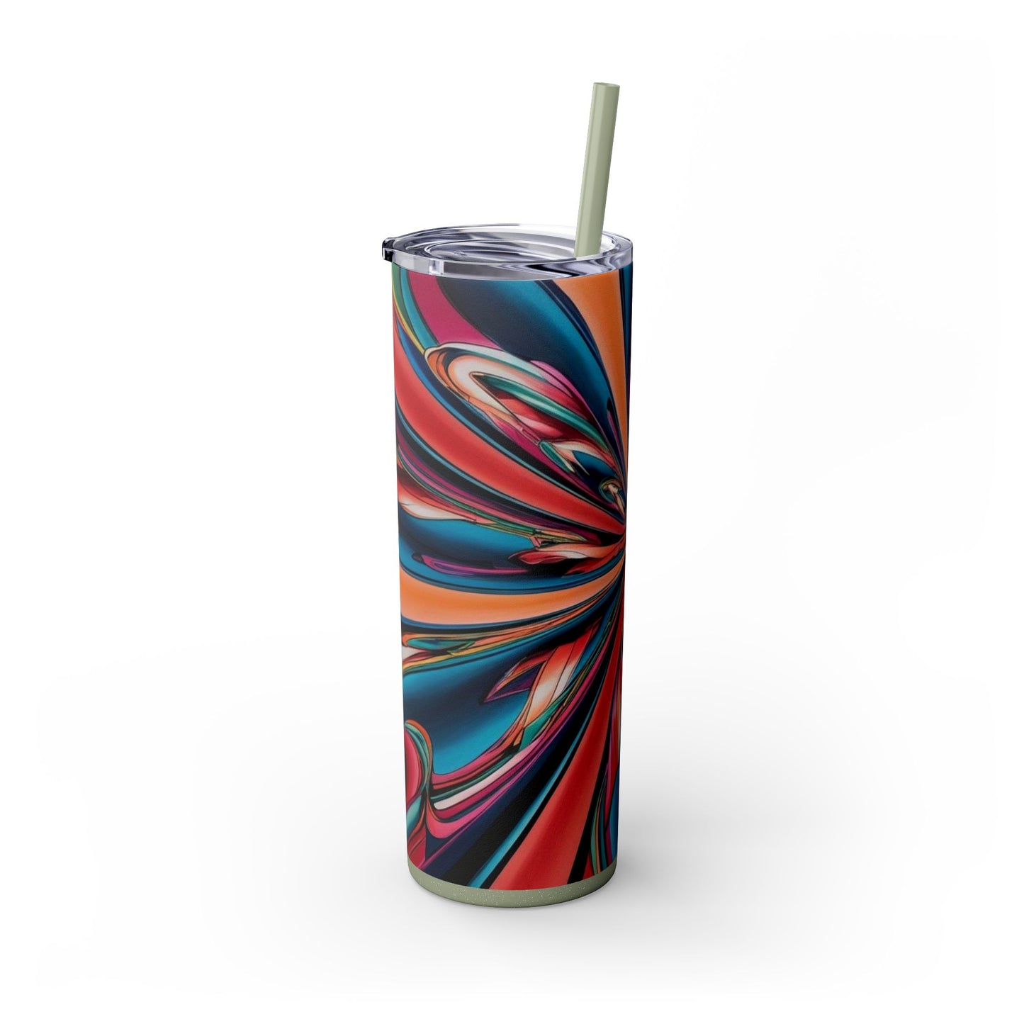 Optical Illusion Skinny Tumbler with Straw, 20oz