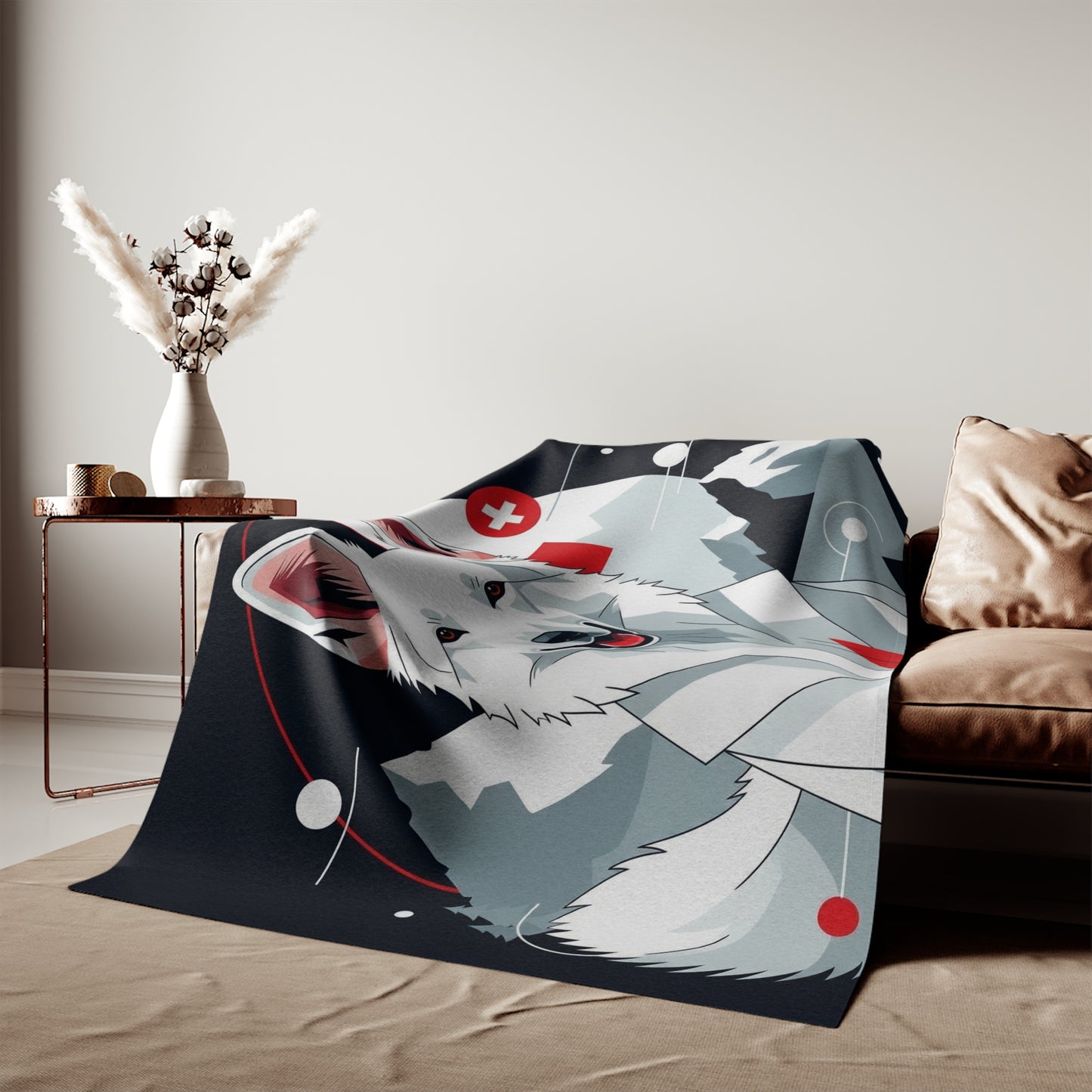 White Swiss Shepherd Dog Sweatshirt Blanket