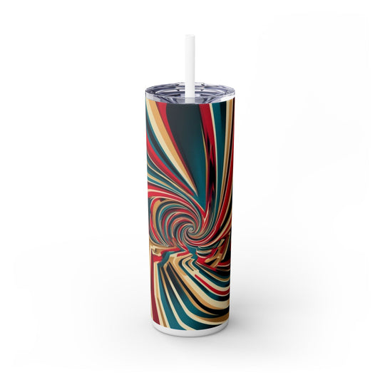 Optical Illusion Skinny Tumbler with Straw, 20oz