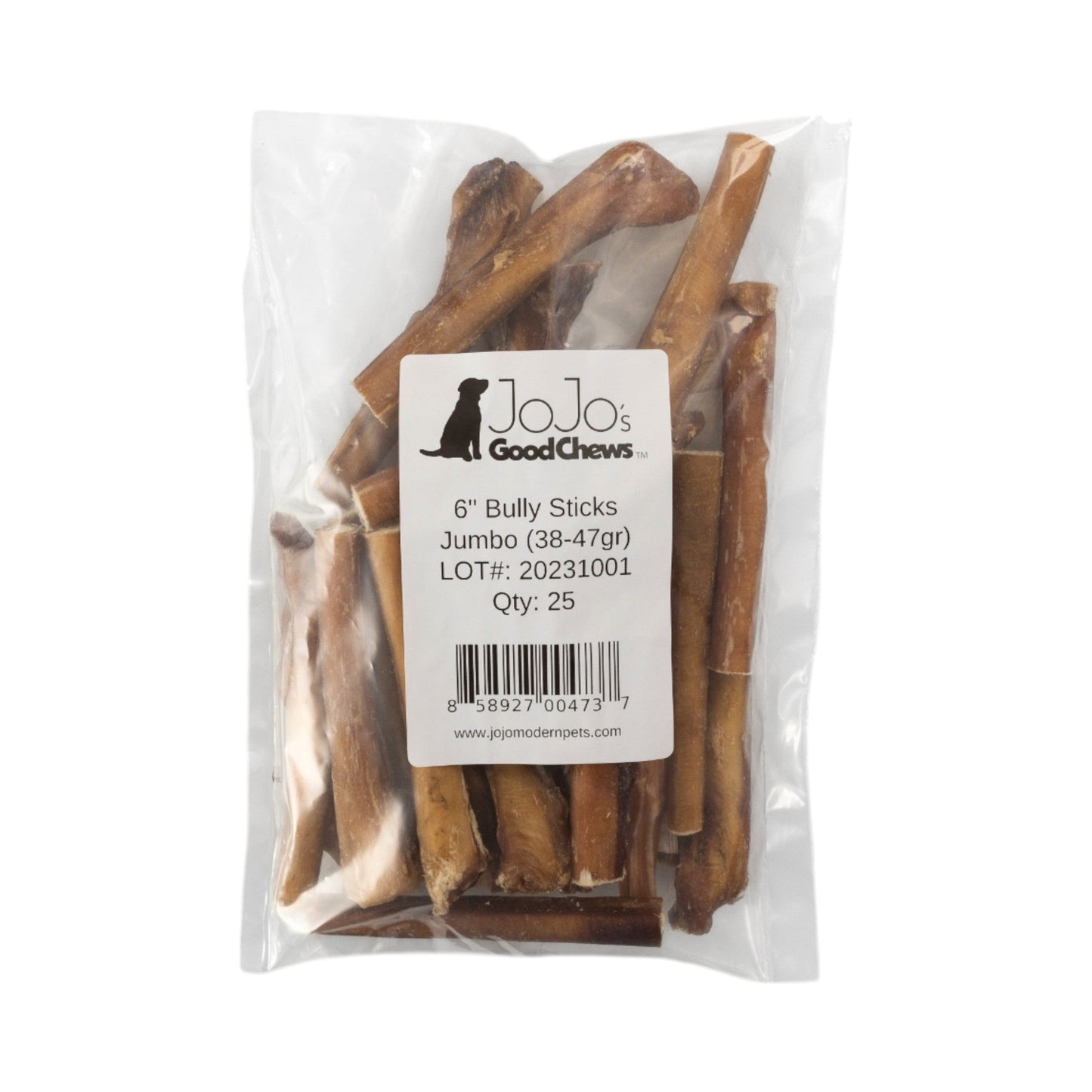 All-Natural Beef Bully Sticks Dog Treats, Single Ingredient & Long-Lasting Chews – 6-Inch Jumbo (25/case)