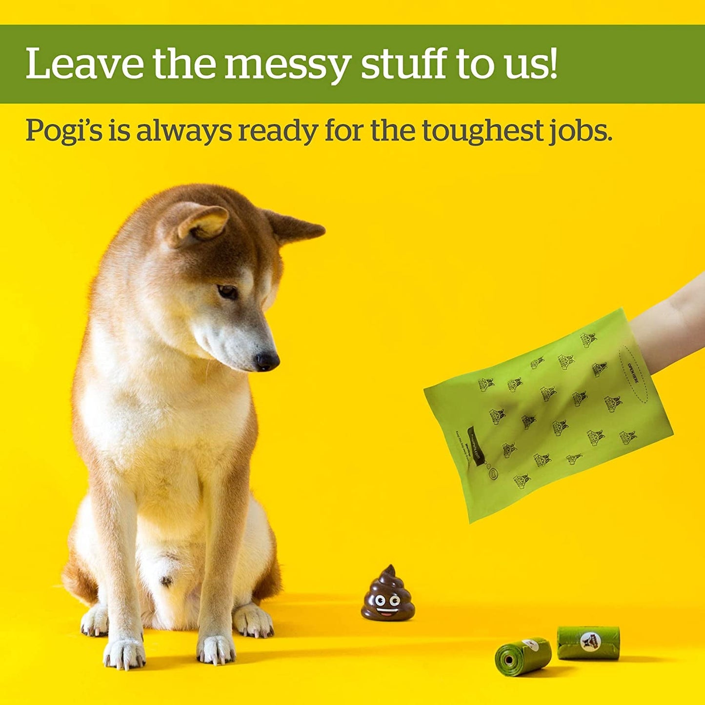 Bolsas para excrementos de perro Pogi'S - 10 rollos (150 bolsas)