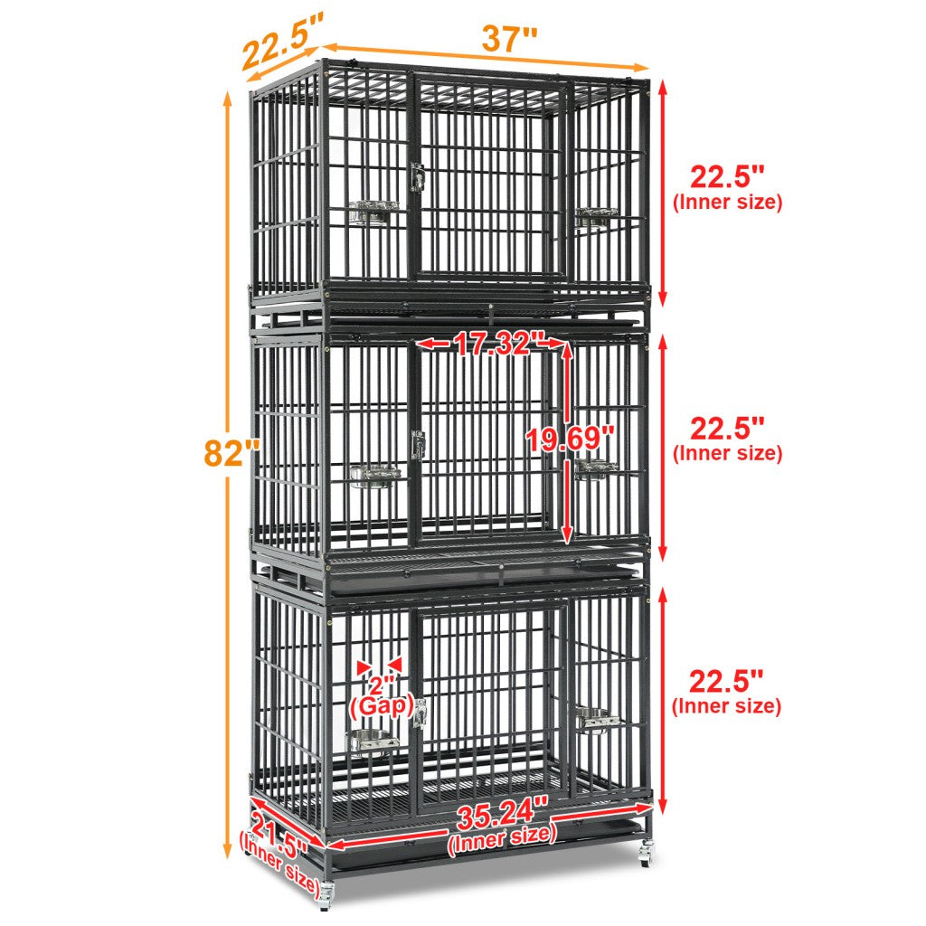 Cage de transport empilable robuste pour chien 37" 371D03 