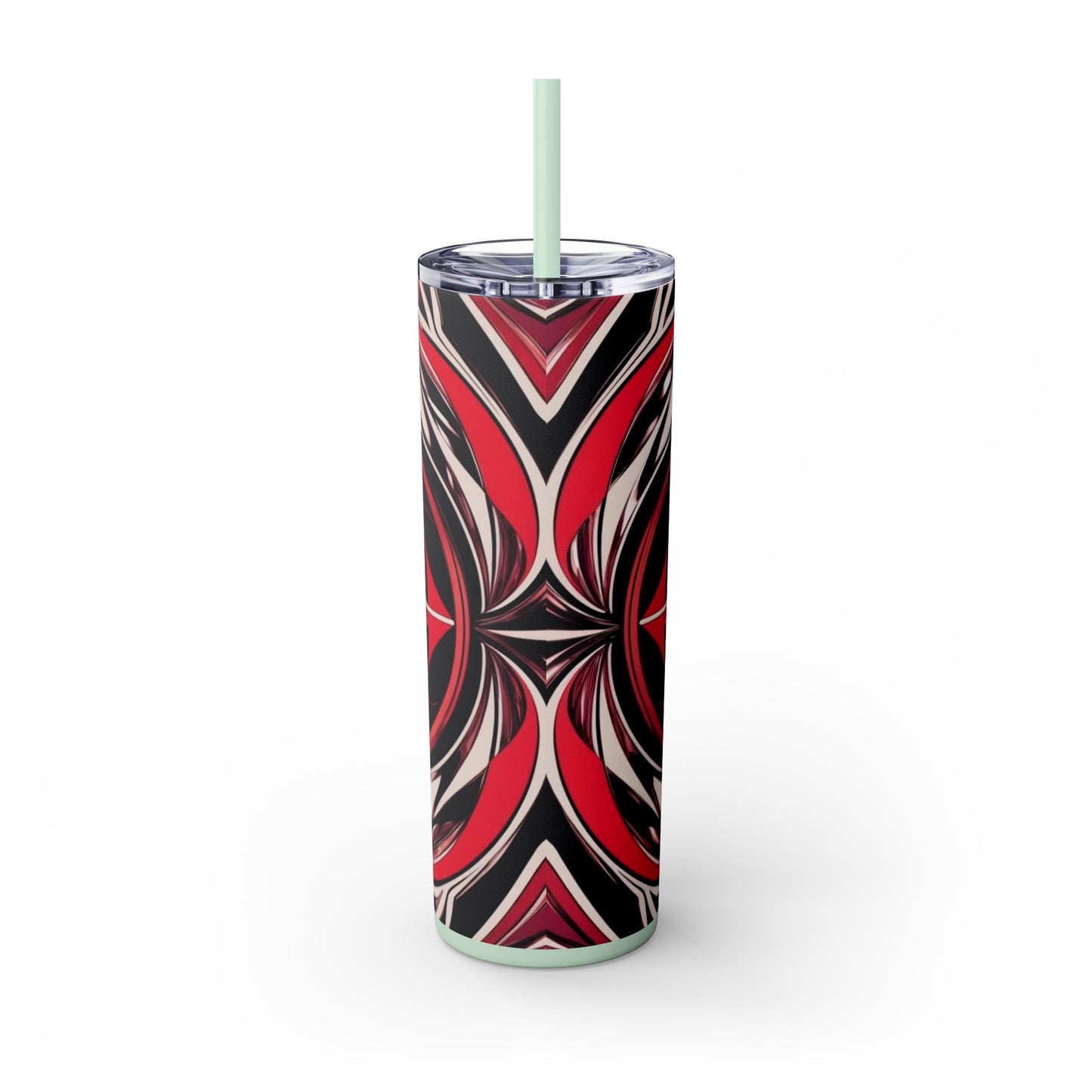 Optical Illusion Skinny Tumbler with Straw, 20oz