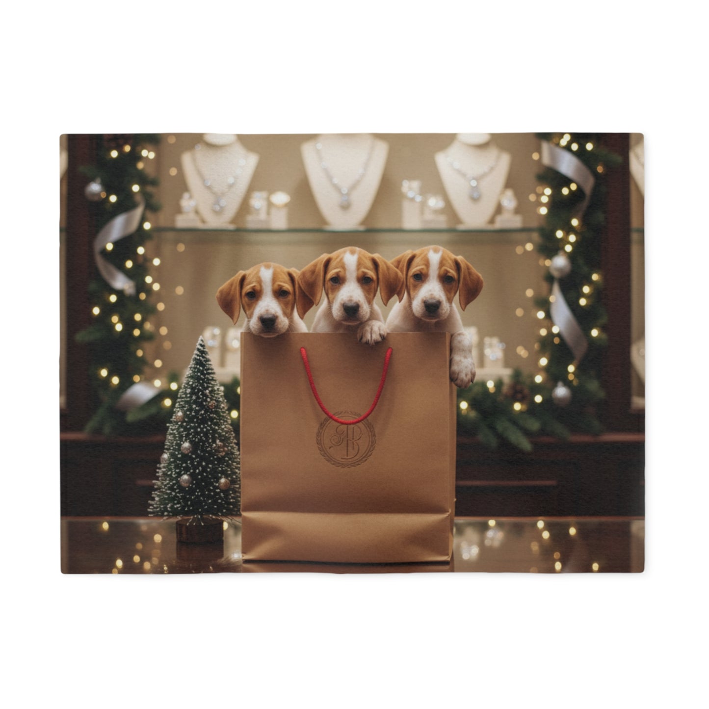 Cute Puppies in Gift Bag Blanket