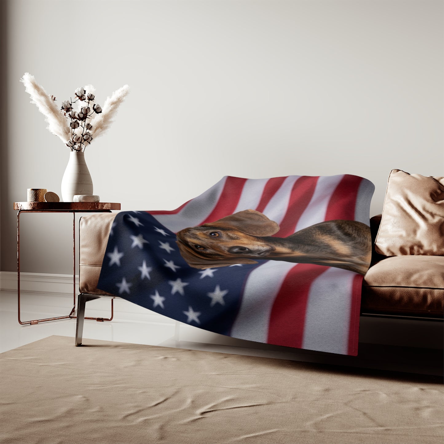 American Leopard Hound Patriotic Blanket
