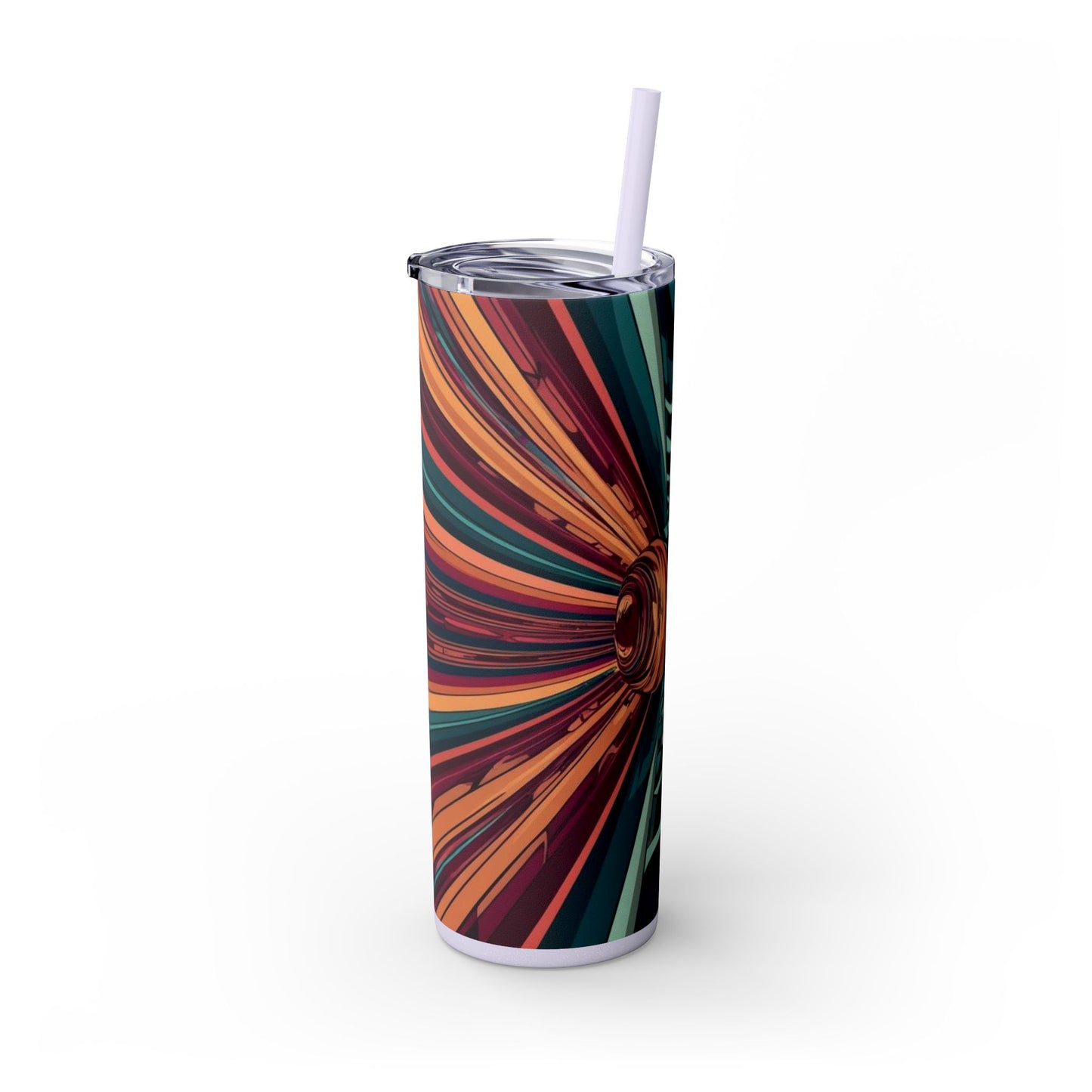 Optical Illusion Skinny Tumbler with Straw, 20oz