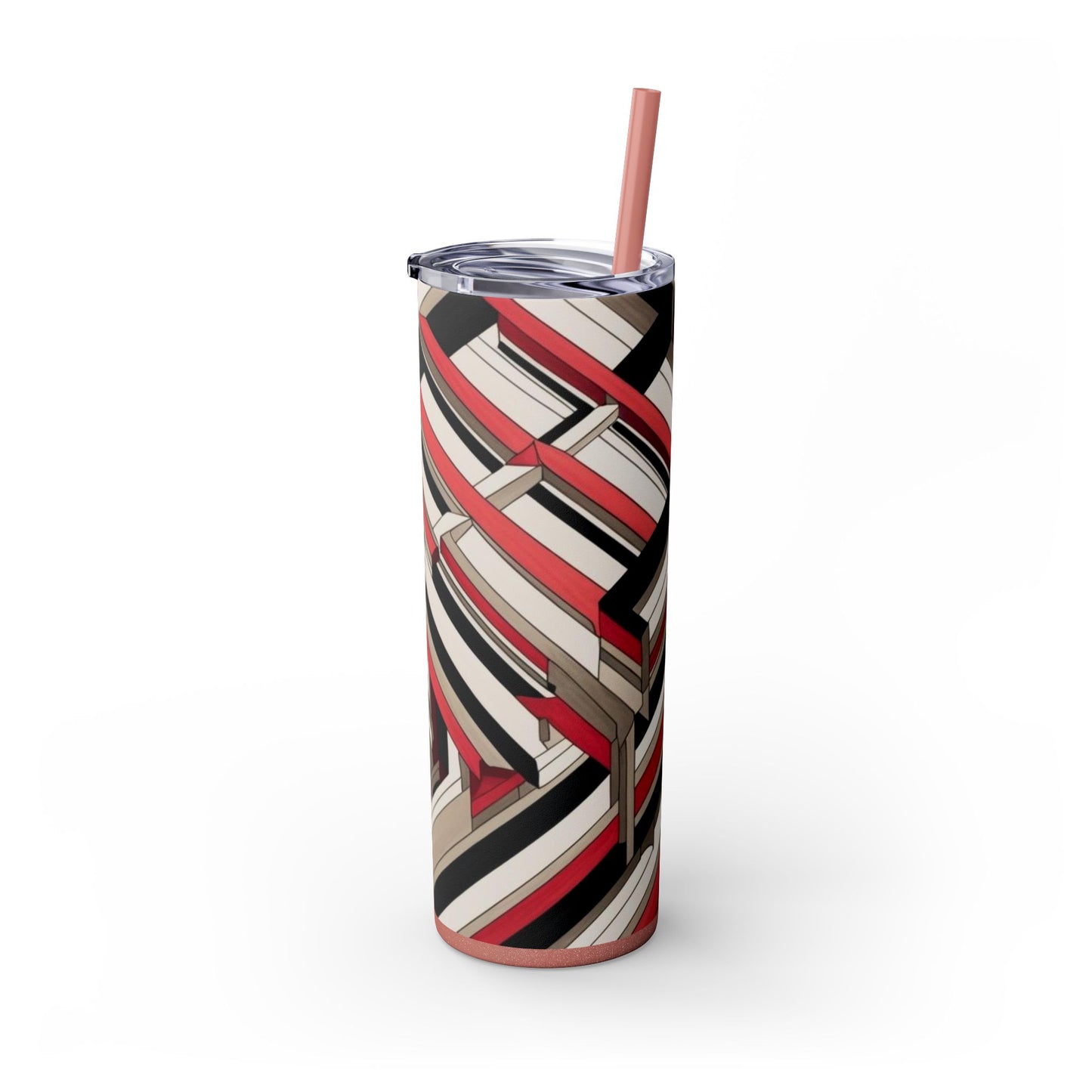 Optical Illusion Skinny Tumbler with Straw, 20oz