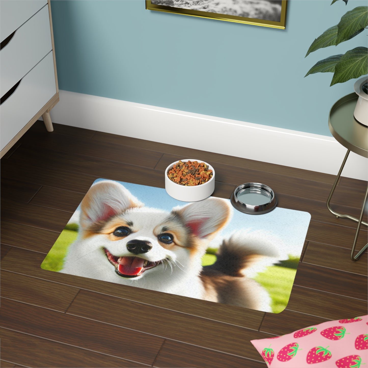 Pet Food Mat (12x18) - Welsh Corgi Cardigan