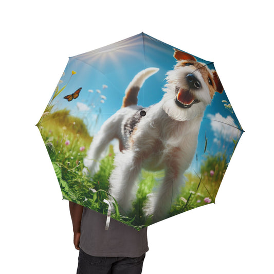 Fox Terrier Semi-Automatic Foldable Umbrella