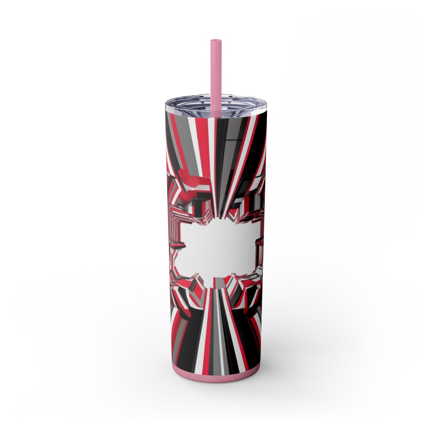Optical Illusion Skinny Tumbler with Straw, 20oz