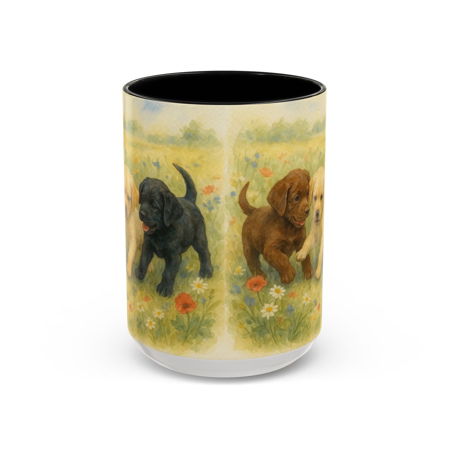 Labrador Retriever puppies Accent Mug – Ceramic Coffee Cup