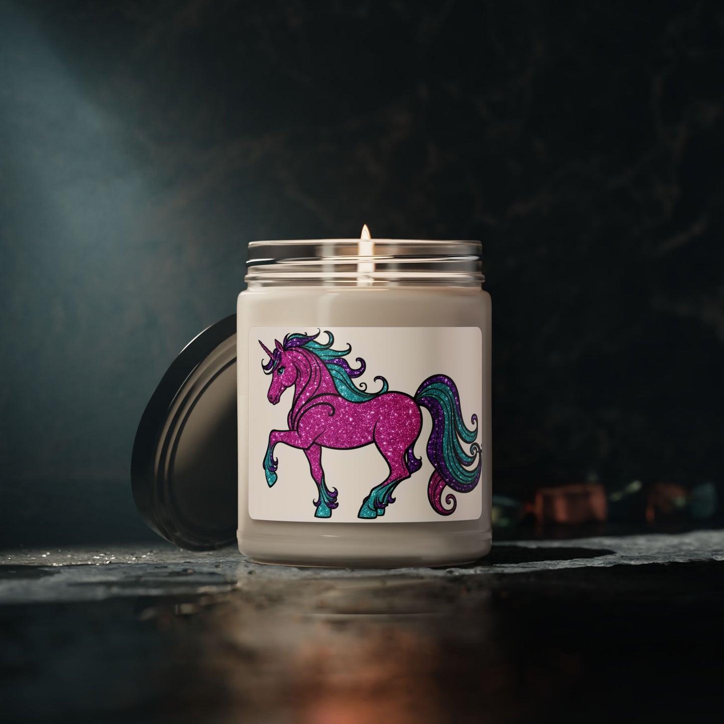 Glittery Psychedelic Unicorn- Scented Soy Candle, 9oz