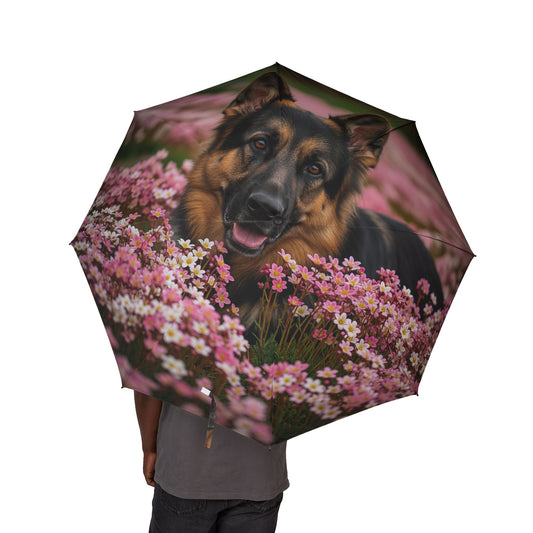 German Shepherd Semi-Automatic Foldable Umbrella