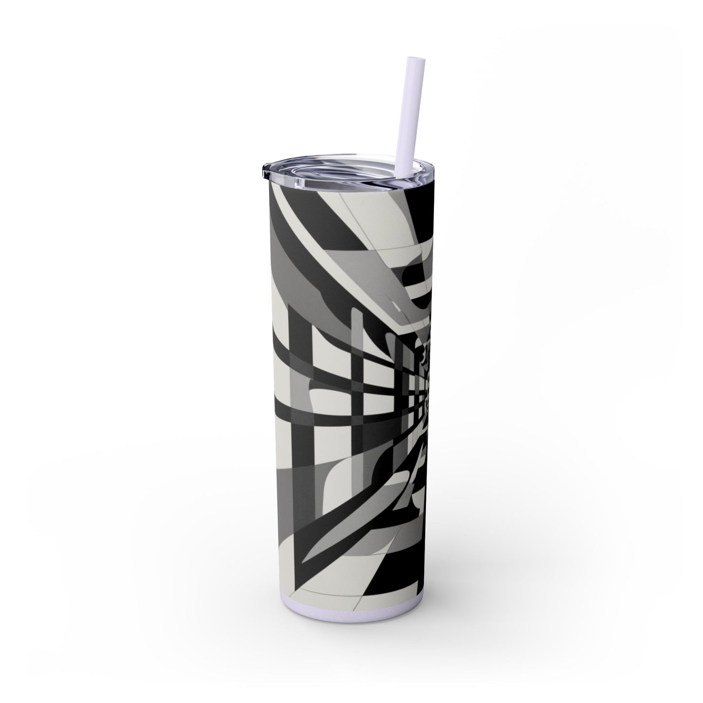Optical Illusion Skinny Tumbler with Straw, 20oz