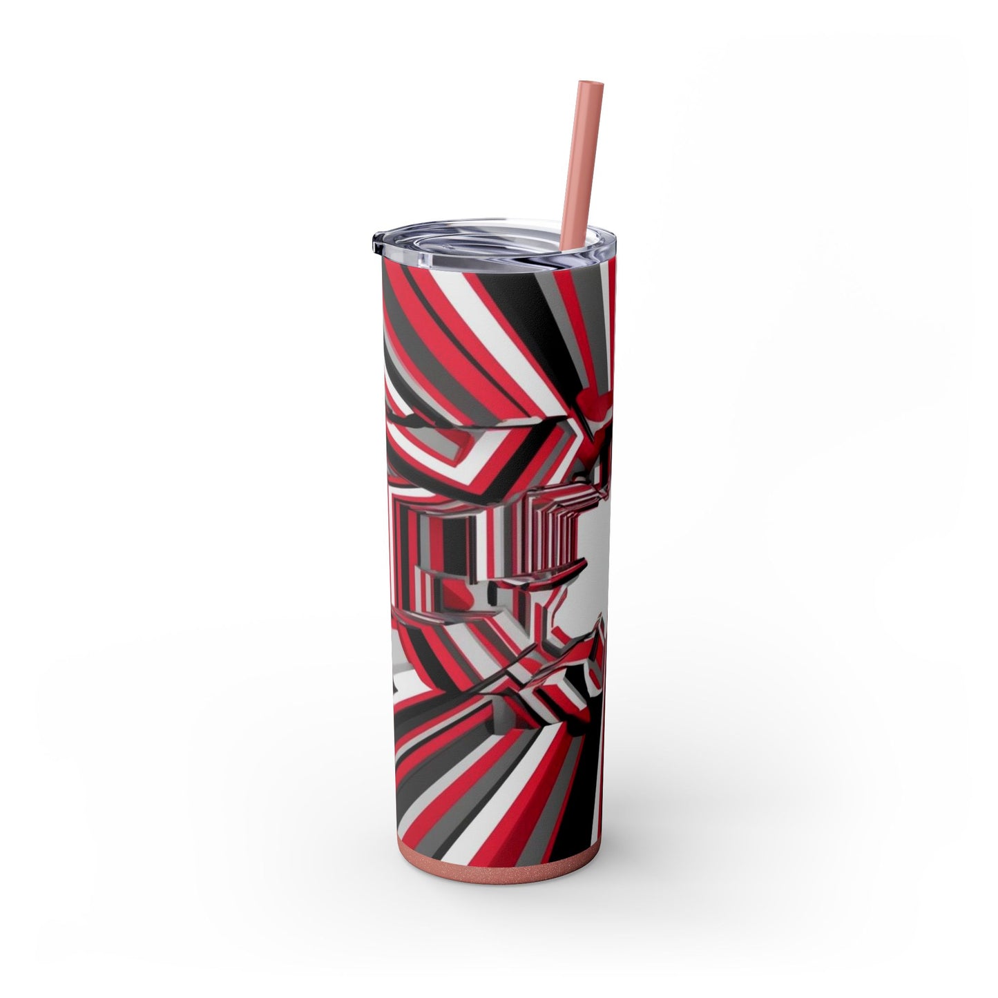 Optical Illusion Skinny Tumbler with Straw, 20oz