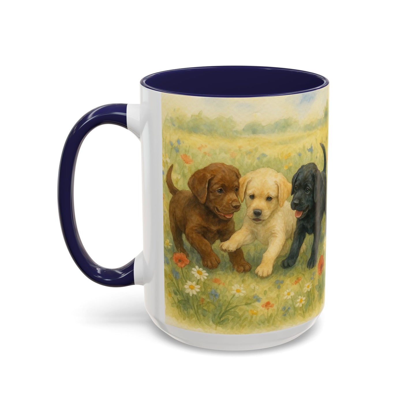 Labrador Retriever puppies Accent Mug – Ceramic Coffee Cup
