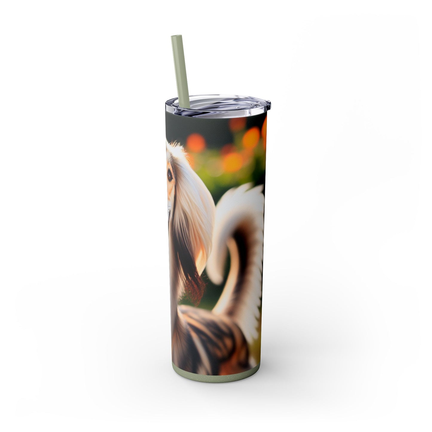 Saluki Skinny Tumbler with Straw, 20oz