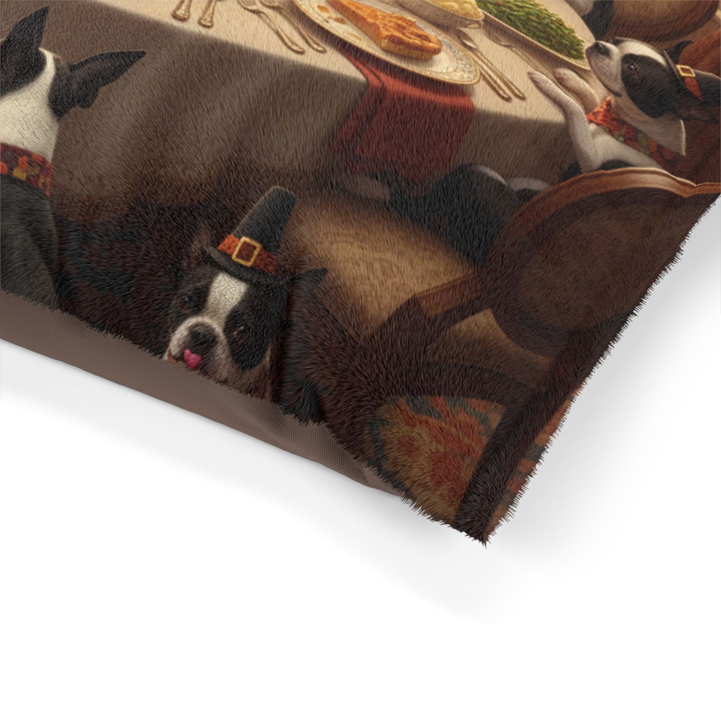 Boston Terrier Thanksgiving Dinner Pet Bed