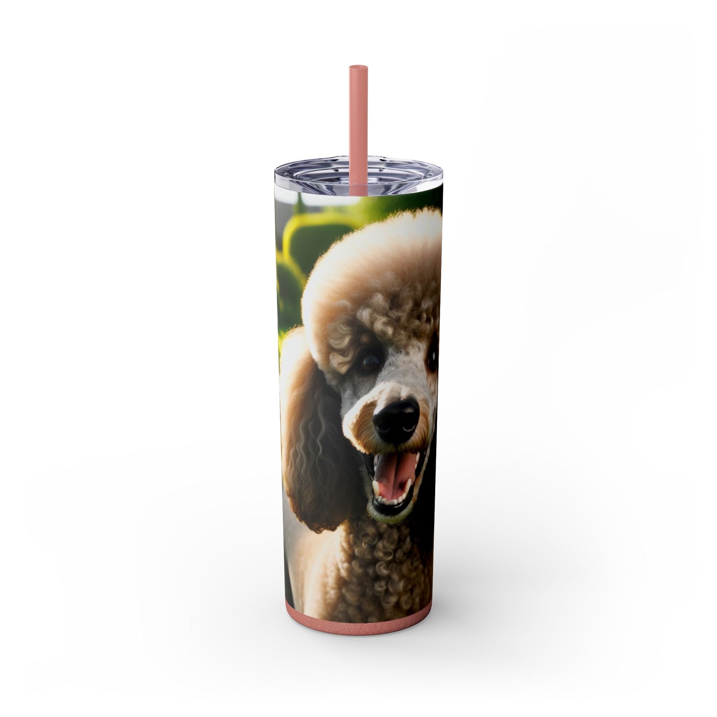 Standard Poodle Skinny Tumbler with Straw, 20oz