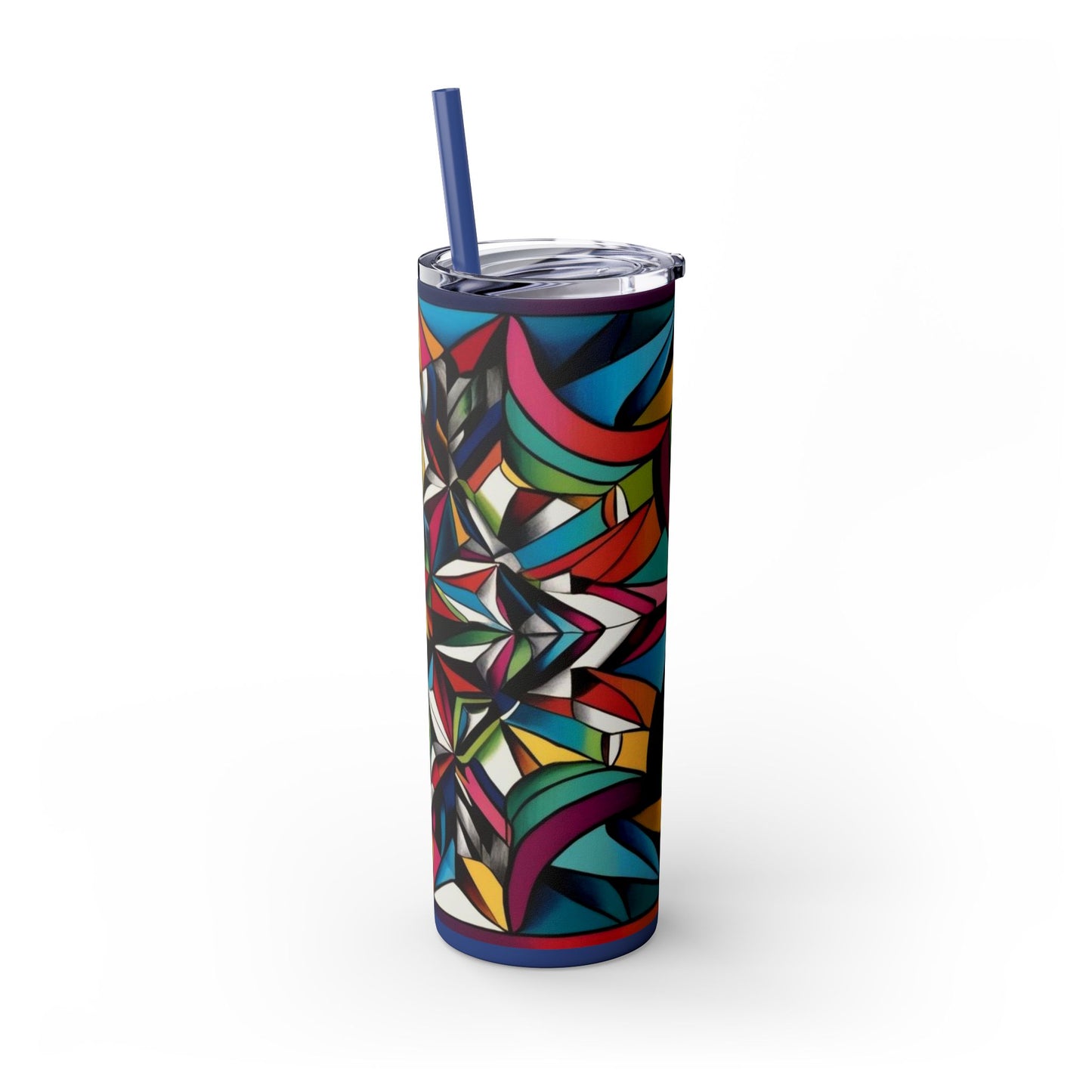 Optical Illusion Skinny Tumbler with Straw, 20oz